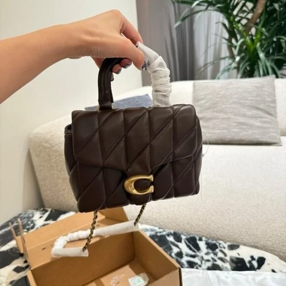 NWT ✅ COACH Tabby Top Handle Bag with Quilting MAPLE / BRASS ⭐ NWT - Picture 5 of 8